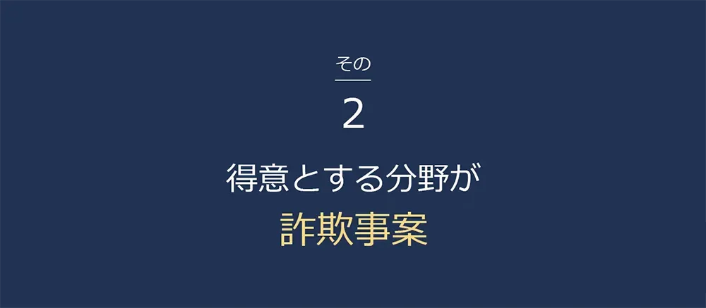 得意とする分野が投資詐欺／恋愛詐欺等